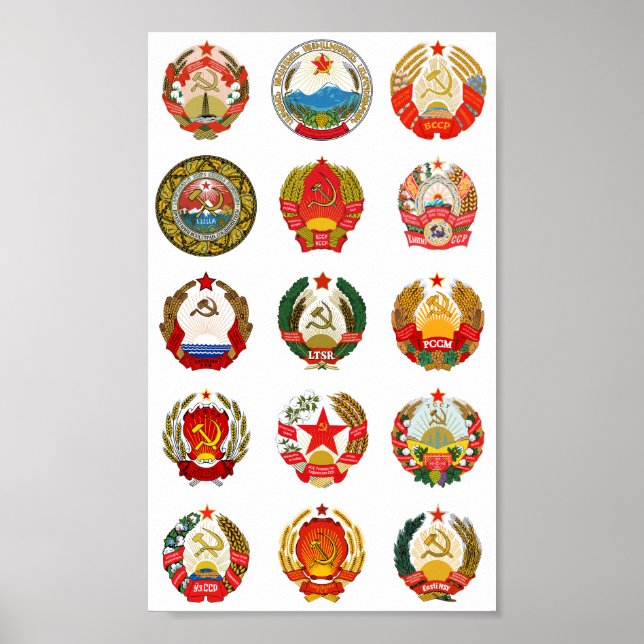 Póster Repúblicas de la Unión Soviética (Frente)