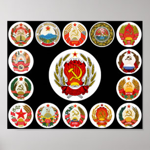 Póster Repúblicas de la Unión Soviética - antecedentes de