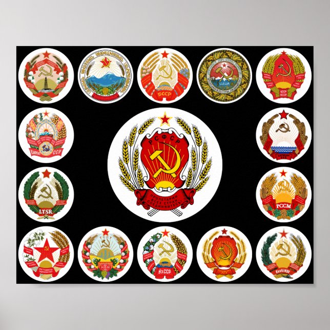 Póster Repúblicas de la Unión Soviética - antecedentes de (Frente)