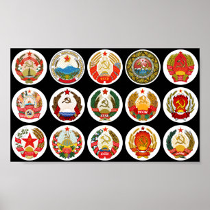 Póster Repúblicas de la Unión Soviética - antecedentes de