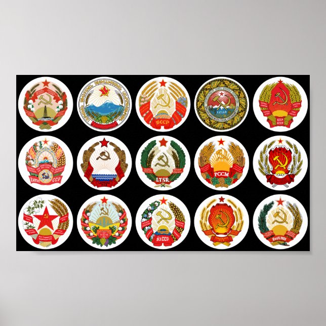 Póster Repúblicas de la Unión Soviética - antecedentes de (Frente)