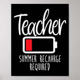 Póster Requiere recarga de verano para profesores en la e
