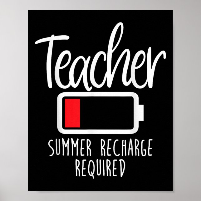Póster Requiere recarga de verano para profesores en la e (Frente)