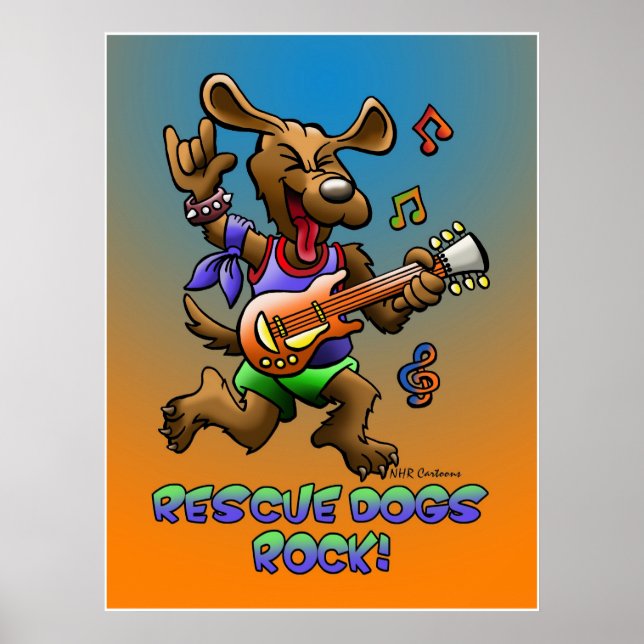 PÓSTER ¡RESCATE A LOS PERROS ROCK! (Frente)