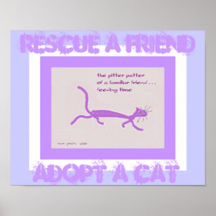 Póster Rescate a un amigo - adopte un poster del gato