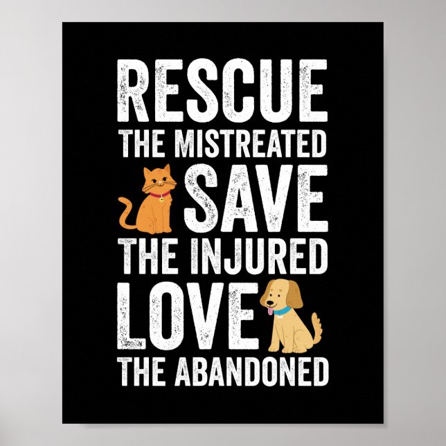 Póster Rescate De Los Maltratados Salven El Amor Herido D (Frente)