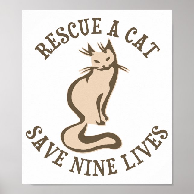 Póster Rescate De Un Gato Salva Nueve Vidas (Frente)