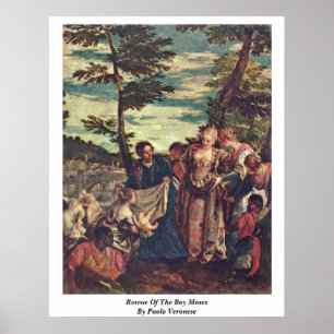 Póster Rescate Del Niño Moisés Por Paolo Veronese