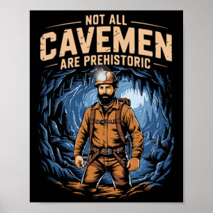 Póster Rescate divertido de escalada en cueva y espeleolo