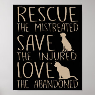 Póster Rescate salve amor - Rescate animal lindo amor de 
