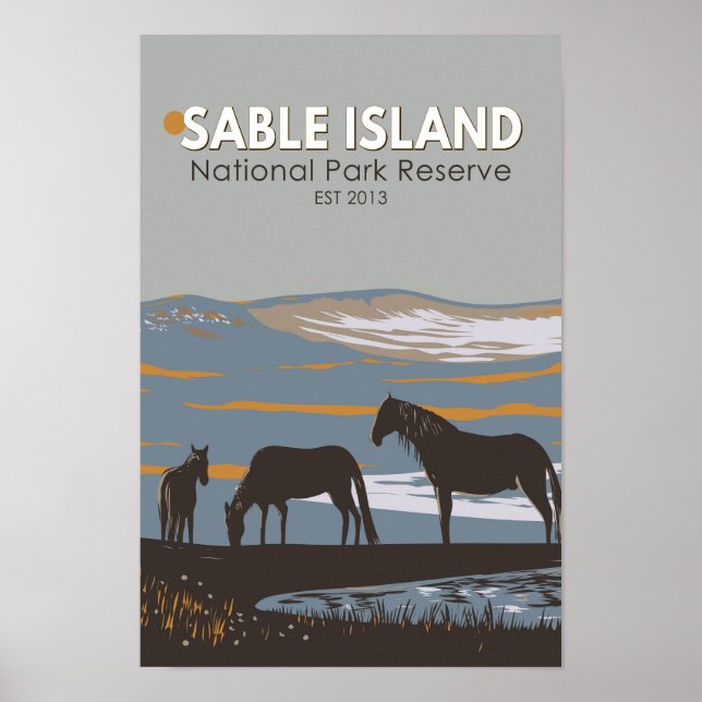Póster Reserva del Parque Nacional de la Isla Sable (Frente)