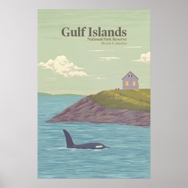 Póster Reserva del Parque Nacional Islas del Golfo Canadá (Frente)