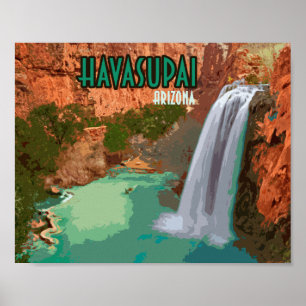 Póster Reserva india Havasupai, Cataratas de Mooney de Ar