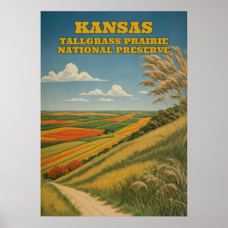 Póster Reserva nacional de Kansas Tallgrass Prairie V03