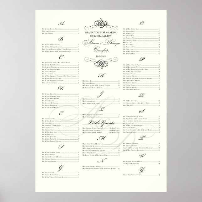 Póster ***RESERVADO*** Cuadro de asientos para Adreena+De (Frente)