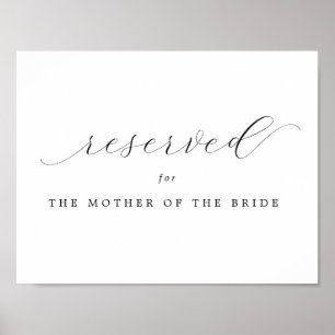 Póster Reservado Madre del Rótulo Boda de la novia