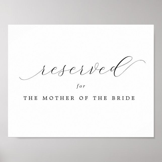 Póster Reservado | Madre del Rótulo Boda de la novia (Frente)