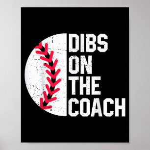 Póster Reservado para el entrenador divertido béisbol cor