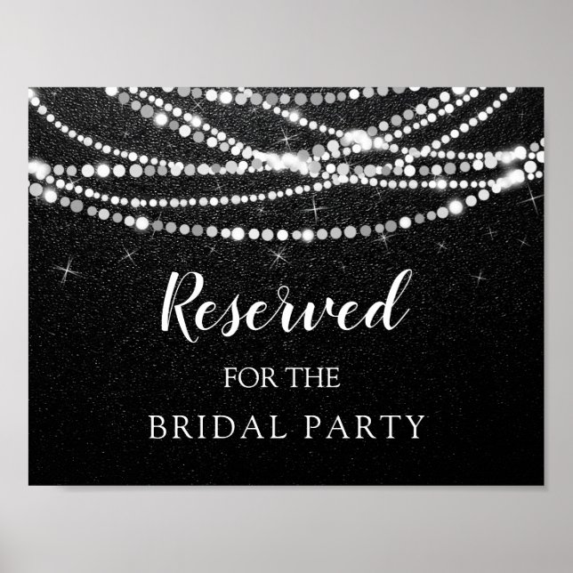 Póster Reservado para el Poster Bridal Party String Light (Frente)