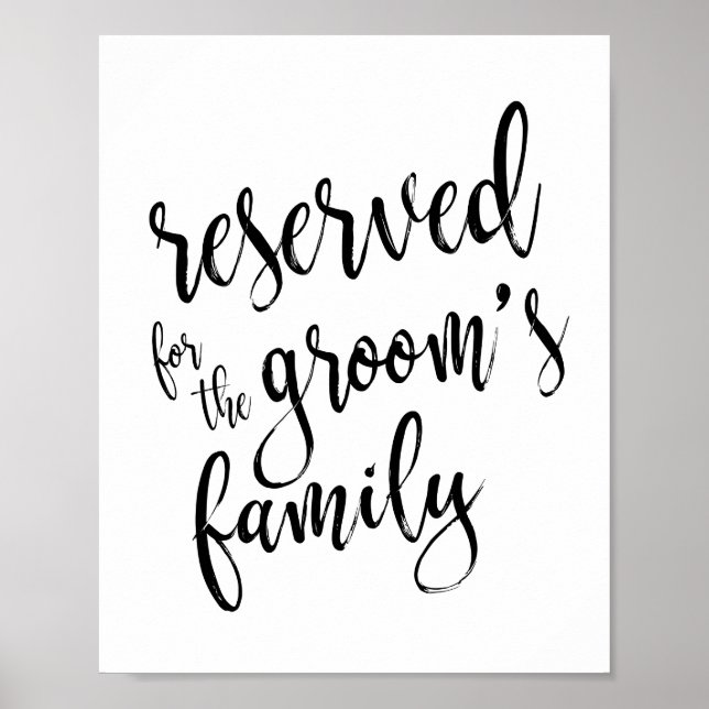 Póster Reservado para el Rótulo de la familia de Groom 8x (Frente)
