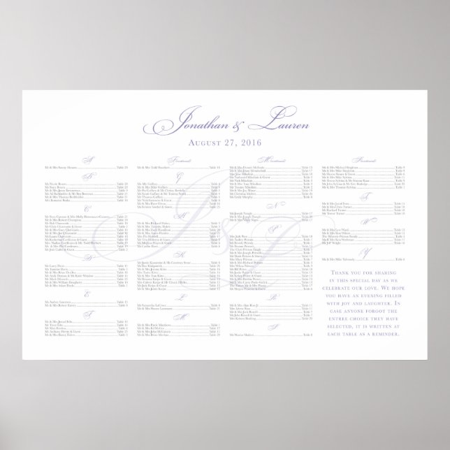 Póster ***RESERVADO*** para Jonathan+Lauren Poster (Frente)