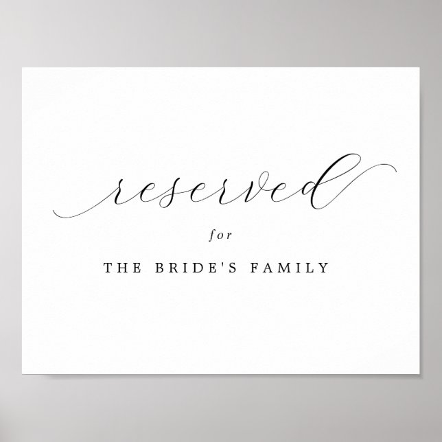 Póster Reservado | Rótulo de Boda de la familia de la nov (Frente)