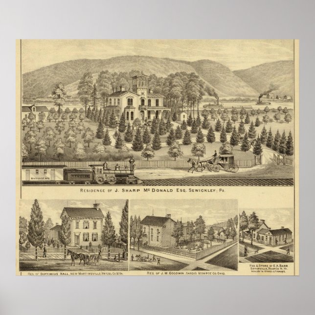 Póster Residence of J Sharp McDonald Sewickley (Frente)