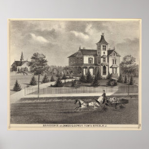Póster Residence of James G Gowdy, Tom's River, NJ