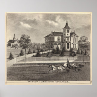 Póster Residence of James G Gowdy, Tom's River, NJ