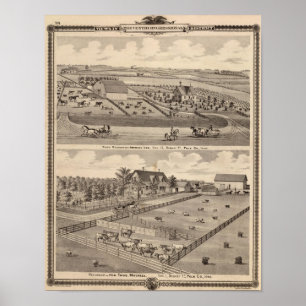 Póster Residencia agrícola de I Lee y residencia de T Mit