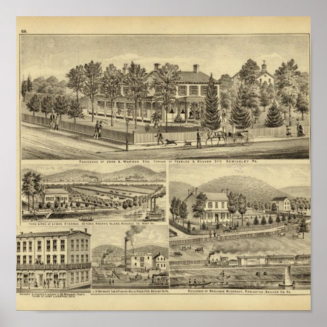 Póster Residencia de John A Warden Sewickley (Frente)