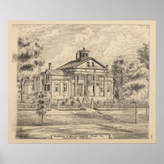 Póster Residencia de la Sra. EE Marsh, Brandon en Vermont