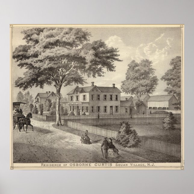 Póster Residencia de Osborne Curtis, Aldea Squan, NJ (Frente)