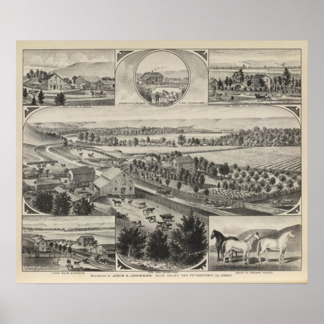 Póster Residencia Johnson, Condado de Pottawatomie, Kansa (Frente)