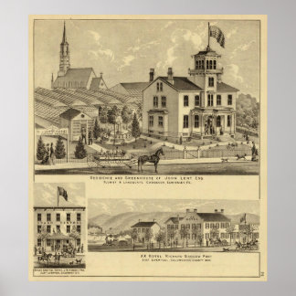 Póster Residencia y invernadero de John Lent Sewickley
