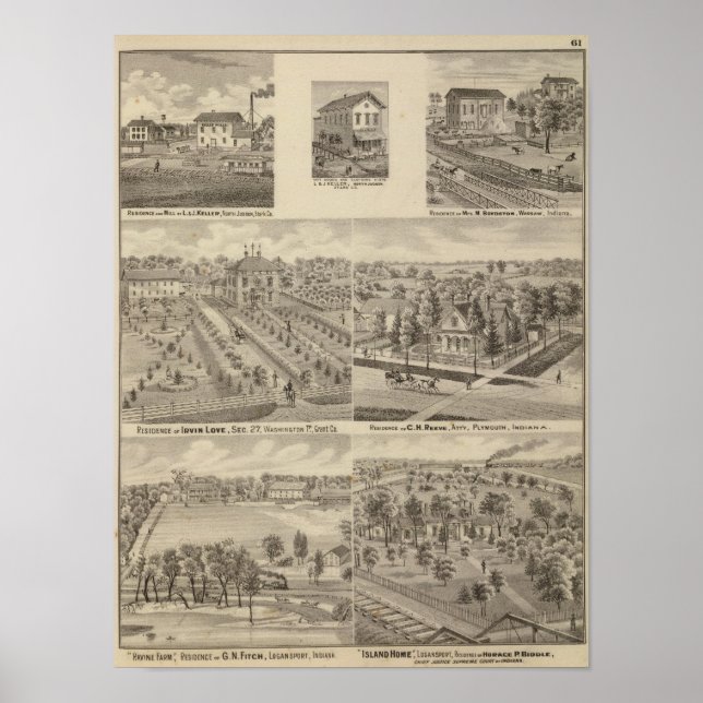 Póster Residencia y molino de L & J Keller (Frente)