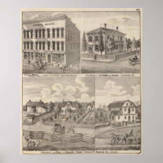 Póster Residencia y molino de Samuel Cade, Wabash Tp