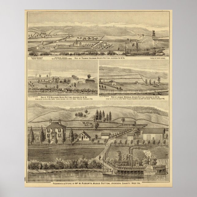 Póster Residencia y tienda de William M Roberts (Frente)