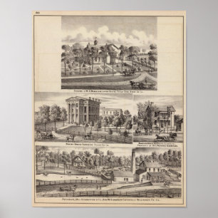 Póster Residencias y edificios en arboleda del álamo