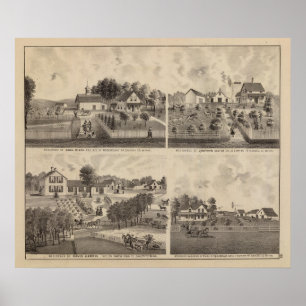 Póster Residencias y graneros, Minnesota