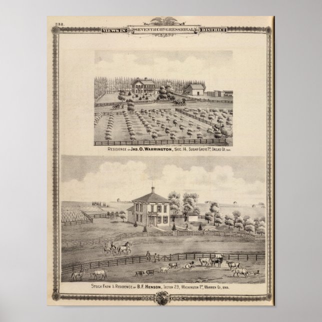 Póster Residencias y granja de Warrington (Frente)