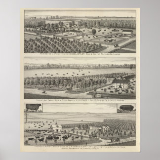 Póster Residencias y granjas del condado de Lyon, Kansas