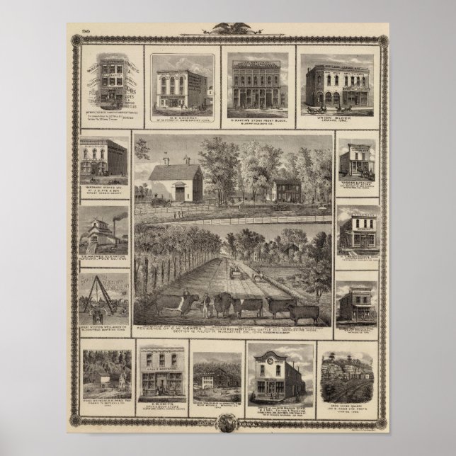 Póster Residencias y negocios en Muscatine (Frente)