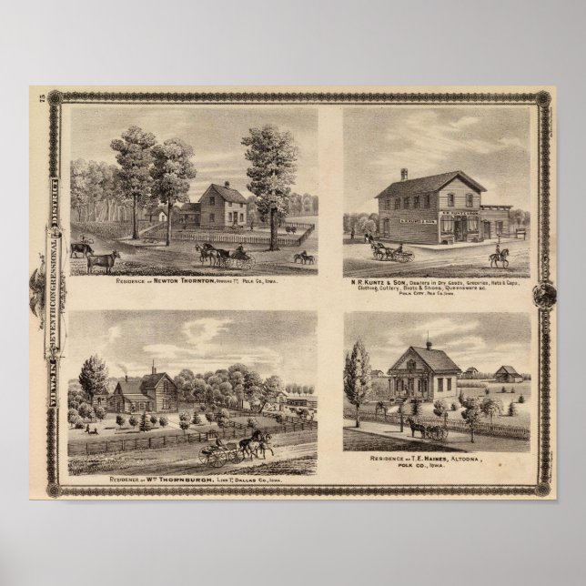 Póster Residencias y tiendas del condado de Polk (Frente)