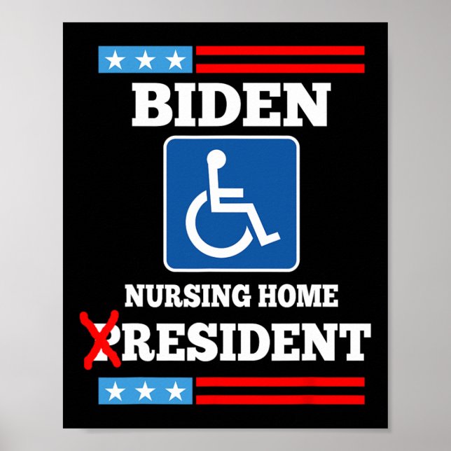 Póster Residente de hogar de ancianos de Biden Divertido  (Frente)