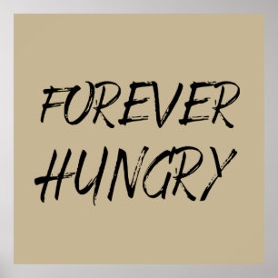 Póster residuos alimentarios hambrientos para siempre