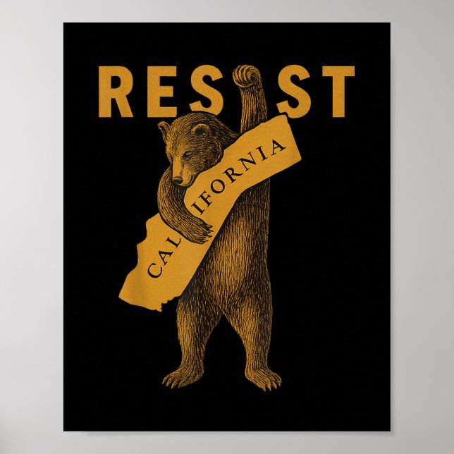 Póster Resist California Bear  (Frente)
