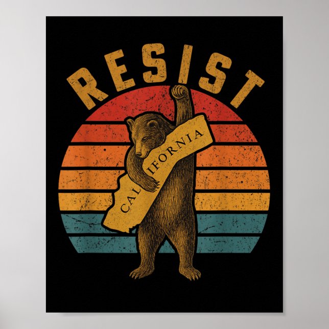 Póster Resist California Bear  (Frente)