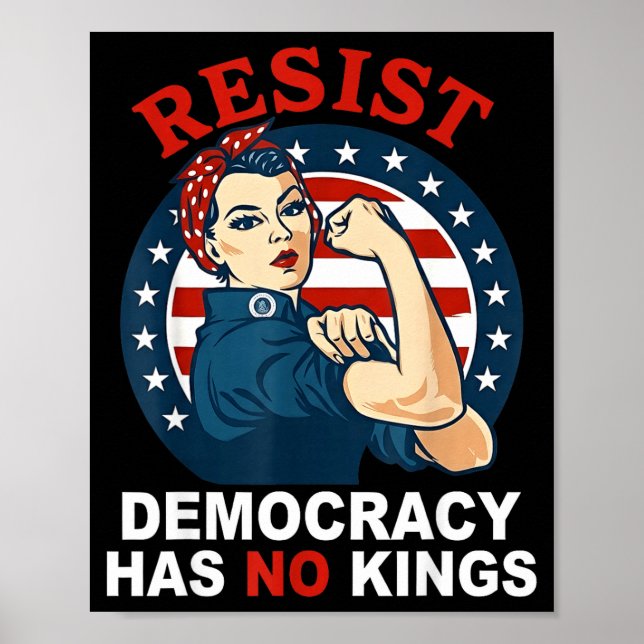 Póster Resist democracy has kings woman's girl america (Frente)