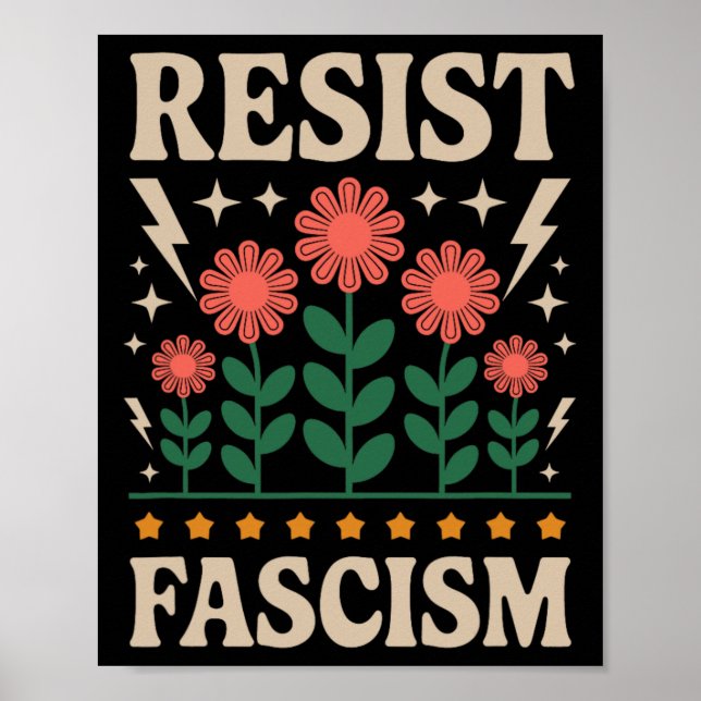 Póster Resist Fascism Protest Trump Anti Trump 14  (Frente)